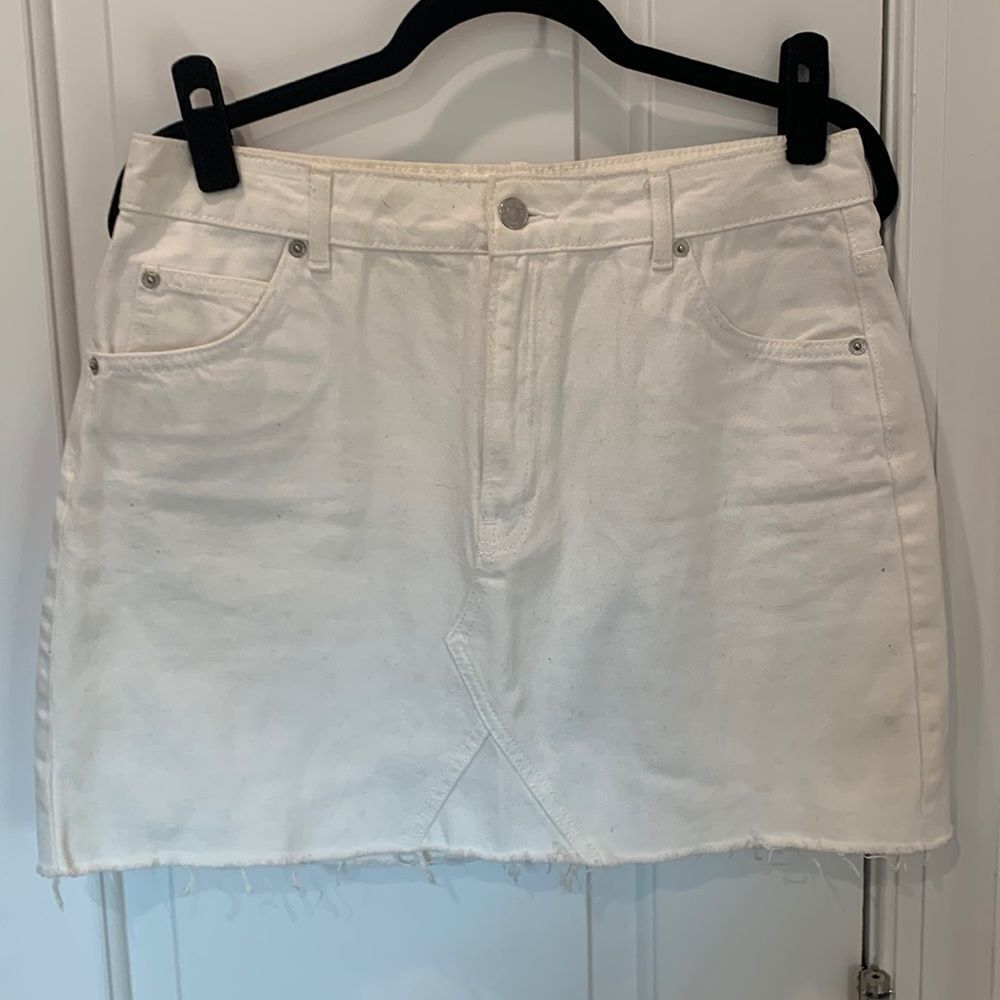 Topshop white jeans skirt 